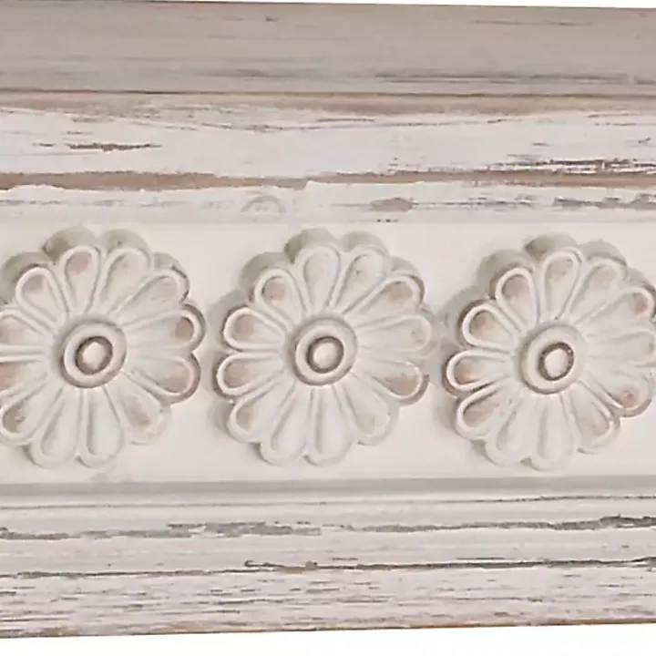 Ornate Farmhouse Wooden Wall Shelf, 28 in.