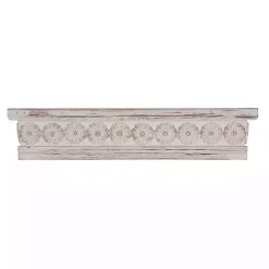 Ornate Farmhouse Wooden Wall Shelf, 28 in.