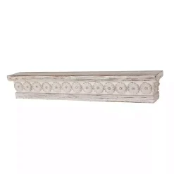 Ornate Farmhouse Wooden Wall Shelf, 36 in.