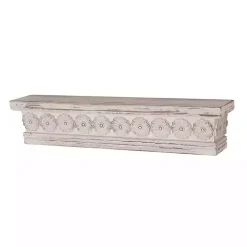 Ornate Farmhouse Wooden Wall Shelf, 28 in.