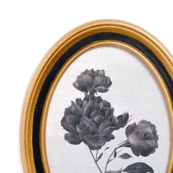 Oval Black Floral Framed Art Print