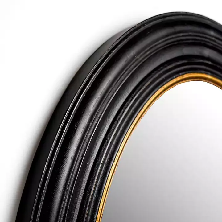 Oval Bodiford Black and Gold Wall Mirror