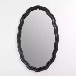 Oval Catorina Black Wavy Wall Mirror