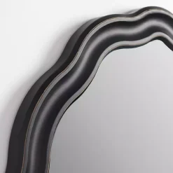 Oval Catorina Black Wavy Wall Mirror