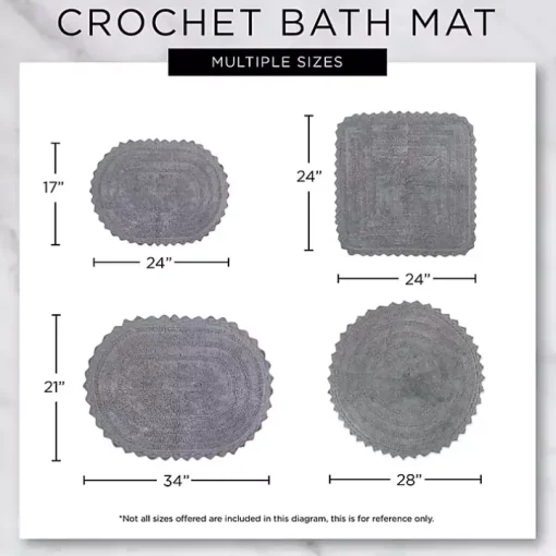 Oval Classic Ivory Crochet Bath Mat