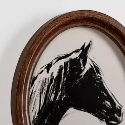 Oval Horse Portrait Framed Art Prints, Set of 2