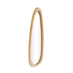 Oval Natural Wood Wall Mirror