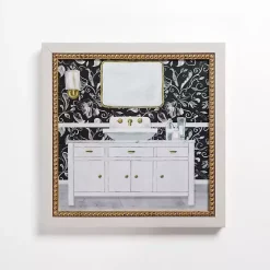 Paisley Bathroom Sink Framed Art Print