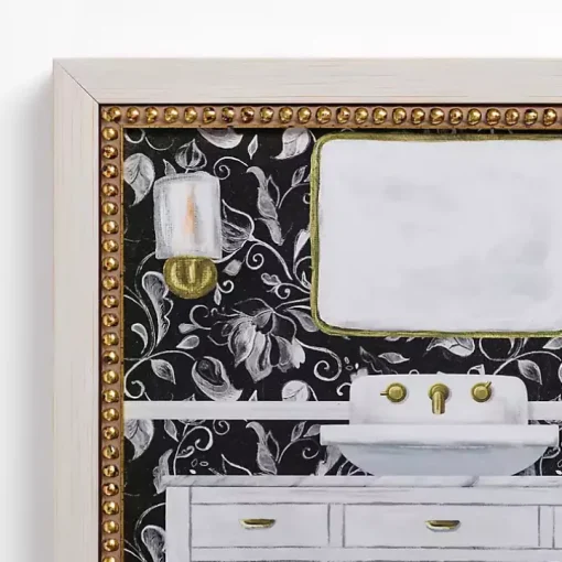 Paisley Bathroom Sink Framed Art Print