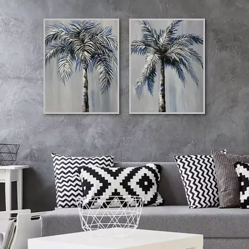 Palm Magic Framed Canvas Art Prints, Set of 2