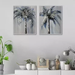 Palm Magic Framed Canvas Art Prints, Set of 2
