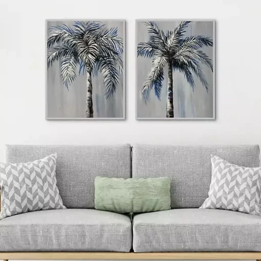Palm Magic Framed Canvas Art Prints, Set of 2
