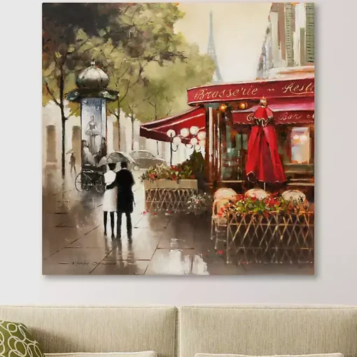 Paris in the Rain Giclee Canvas Art Print