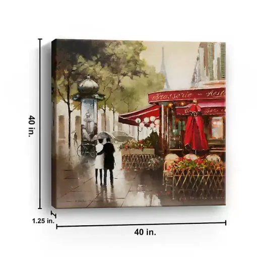 Paris in the Rain Giclee Canvas Art Print