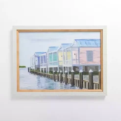 Pastel Beach Houses Framed Art Print
