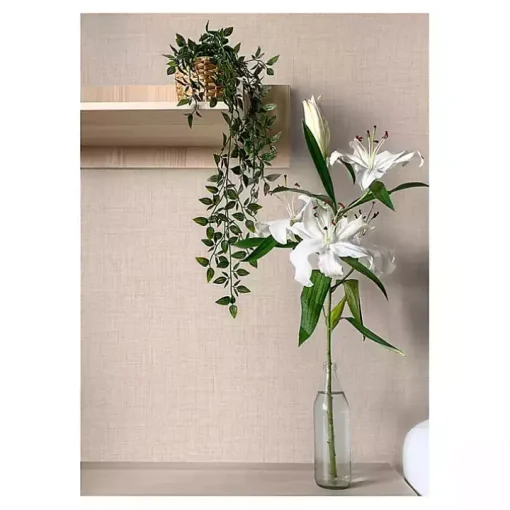 Peach Textured Faux Fabric Peel & Stick Wallpaper