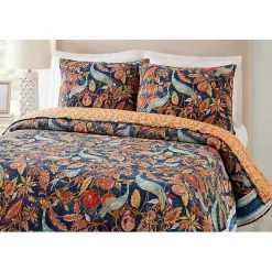 Peacock Garden King 3-pc. Quilt Set