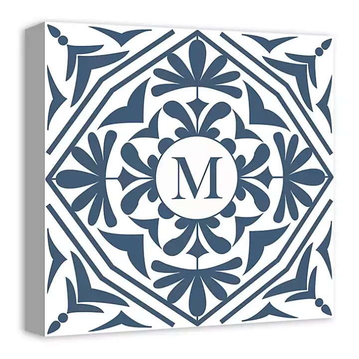 Personalized Blue Tile Monogram Wall Plaque