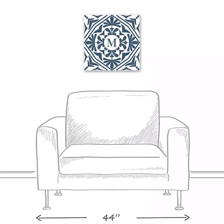 Personalized Blue Tile Monogram Wall Plaque