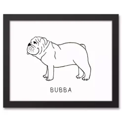 Personalized Bulldog Framed Wall Plaque