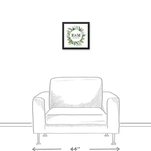 Personalized Framed Monogram Leaves Wall Plaque