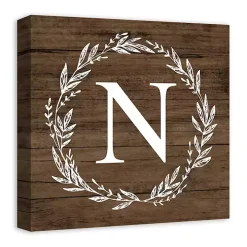 Personalized Shiplap Wreath Canvas Wall Plaque