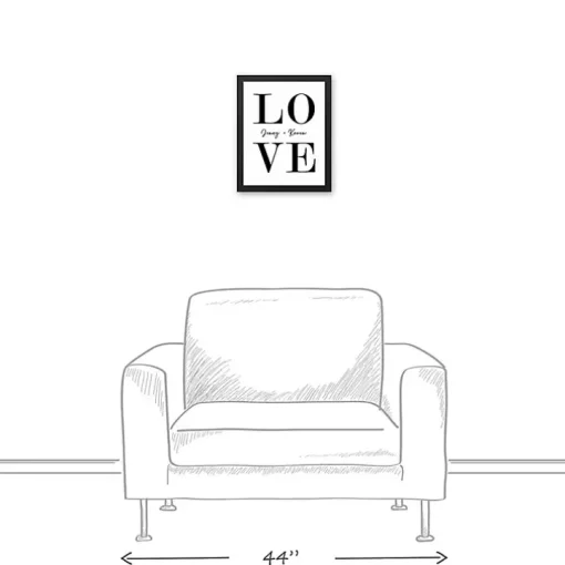 Personalized Simple Love Framed Canvas Wall Plaque