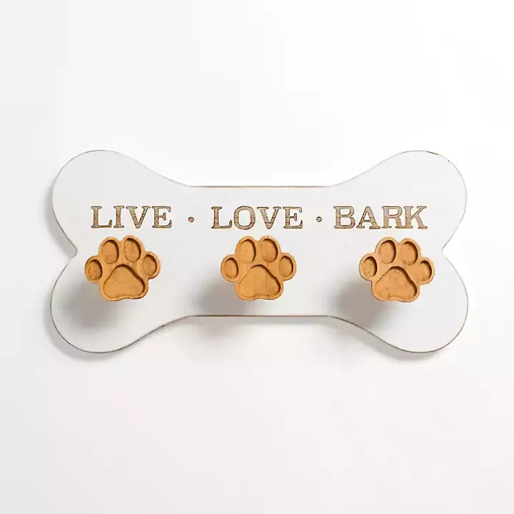 Pet Paw Print Wooden Wall Hooks