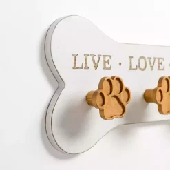 Pet Paw Print Wooden Wall Hooks