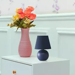 Petite Blue Orb Ceramic Table Lamp