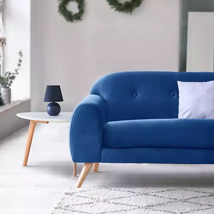 Petite Blue Orb Ceramic Table Lamp