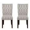 Pewter Gray Lattice Parsons Chairs, Set of 2