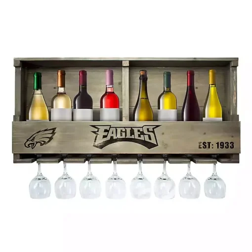 Philadelphia Eagles Reclaimed Wood Bar Shelf
