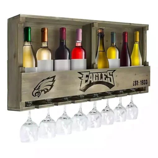 Philadelphia Eagles Reclaimed Wood Bar Shelf