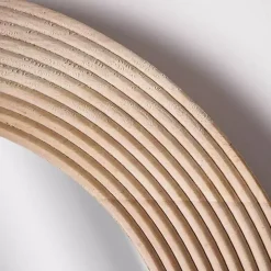 Pill Capsule Oval Shaped Wood Wall Mirror