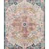 Pink and Blue Traditional Medallion Area Rug, 8x12