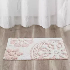 Pink Cotton Tufted Medallion Bath Mat, 30 in.