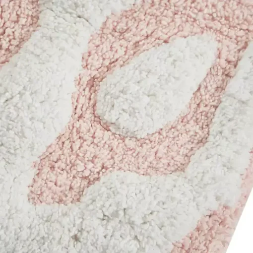 Pink Cotton Tufted Medallion Bath Mat, 30 in.