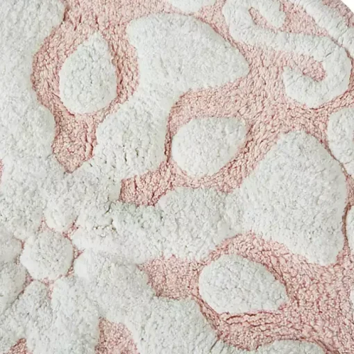Pink Cotton Tufted Medallion Bath Mat, 25 in.