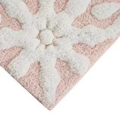 Pink Cotton Tufted Medallion Bath Mat, 30 in.