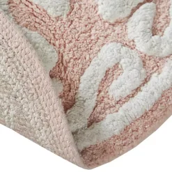 Pink Cotton Tufted Medallion Bath Mat, 25 in.