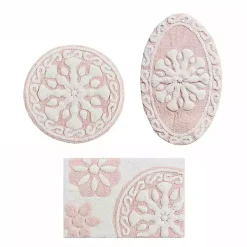 Pink Cotton Tufted Medallion Bath Mat, 30 in.