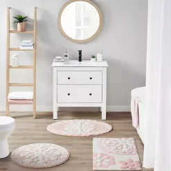 Pink Cotton Tufted Medallion Bath Mat, 30 in.