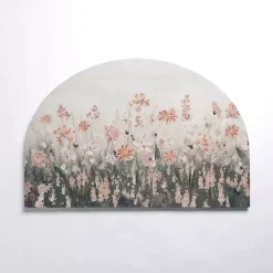Pink Floral Meadow Arch Canvas Art Print