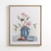 Pink Floral Still Life Framed Canvas Art Print