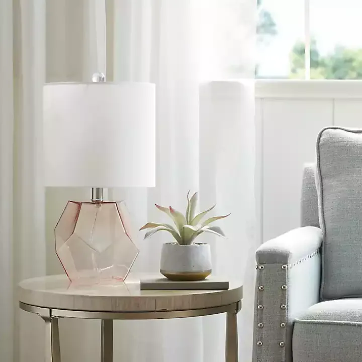 Pink Glass Stella Table Lamp