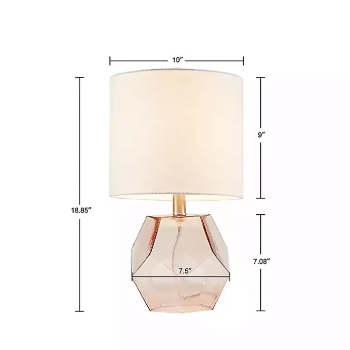 Pink Glass Stella Table Lamp