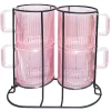 Pink Mugs with Rack 5-pc. Set