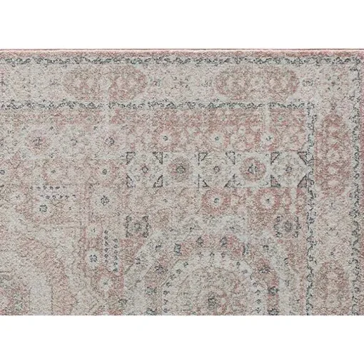 Pink Peony Medallion Area Rug, 5x7