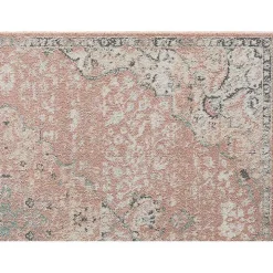 Pink Rose Medallion Area Rug, 5x7